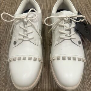 G/FORE Gallivanter Stud Cap Women's Size 8.5 White Leather Golf Shoes NEW